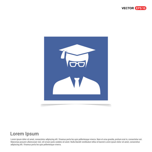 教育用户图标-蓝色相框图片下载