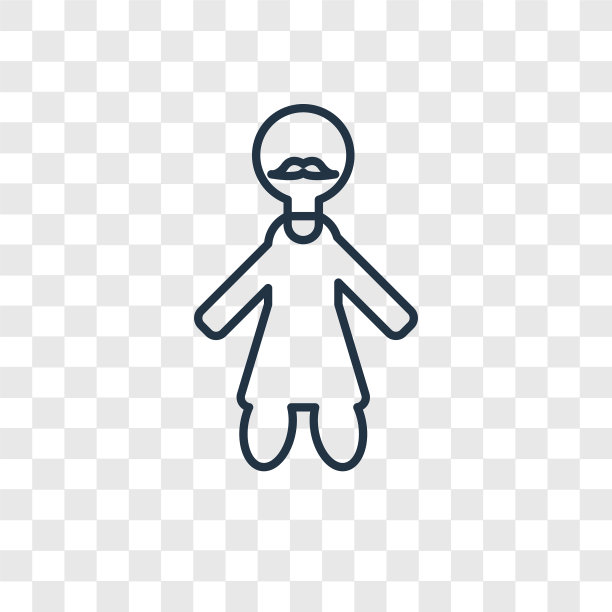 大胡子男人概念线性图标孤立上图片下载