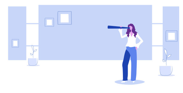 用望远镜的女商人女商人图片下载