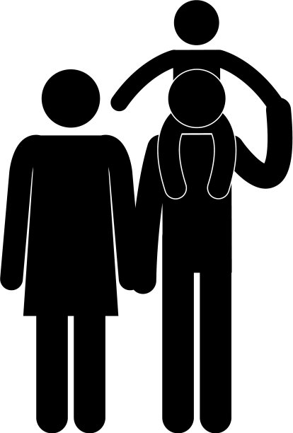 爸爸和妈妈抬着儿子的剪影图片下载