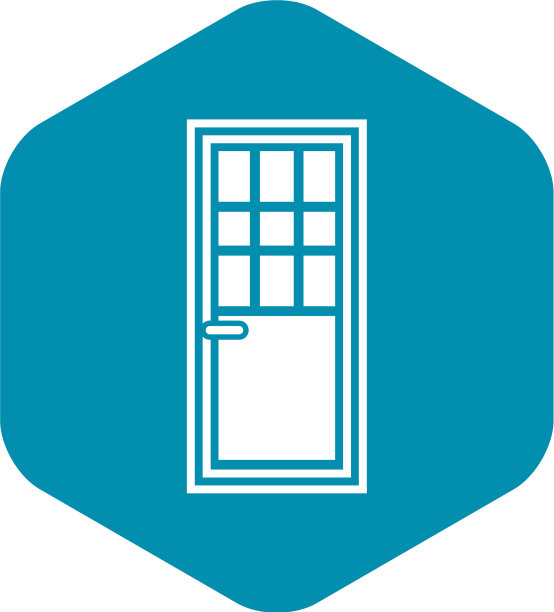 木门带有玻璃图标，风格简约图片下载