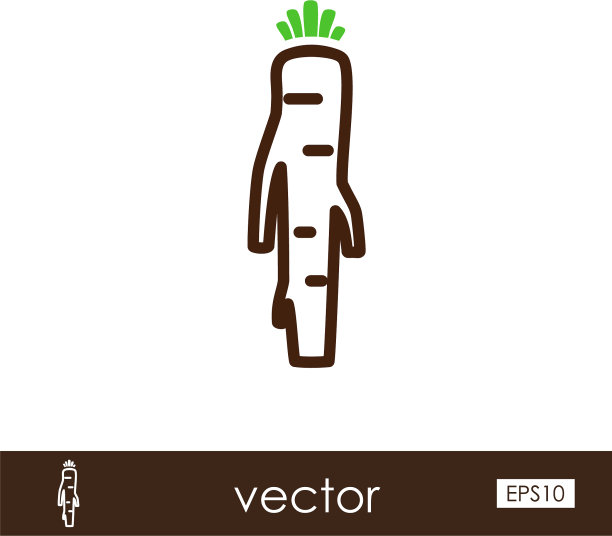 辣根轮廓图标蔬菜根图片下载