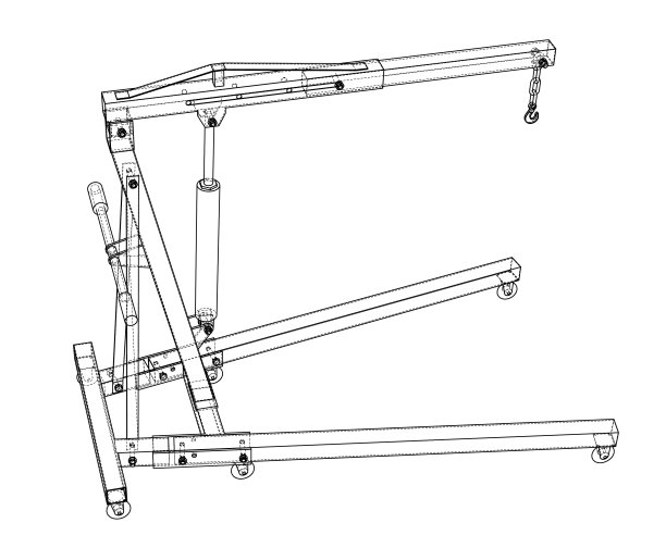 发动机提升机的三维轮廓渲染图片下载