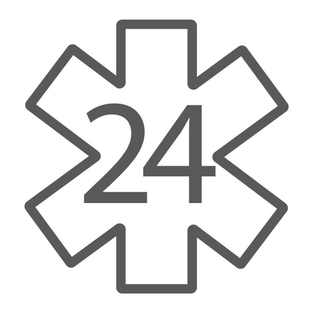 生命之星线条图标医疗标志24小时图片下载