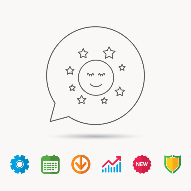 月亮和星星图标，夜晚或睡眠标志图片下载