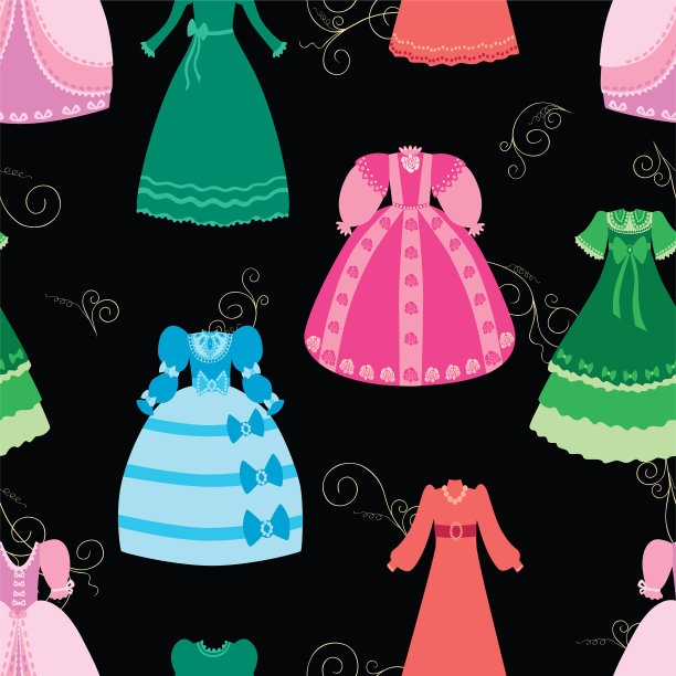 复古连衣裙的图案图片下载