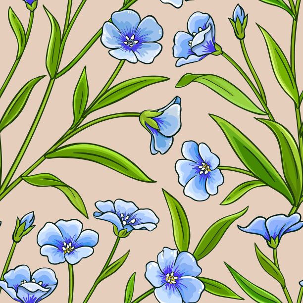 亚麻植物图案的颜色背景图片下载