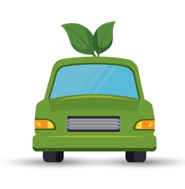 环保汽车叶子孤立的图标图片下载