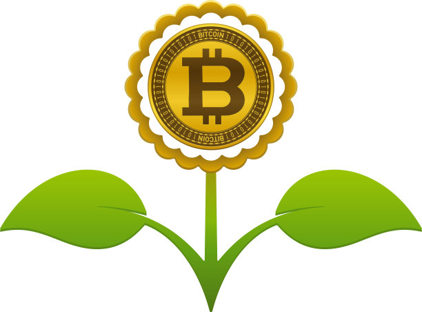 绿叶花与比特币图片下载