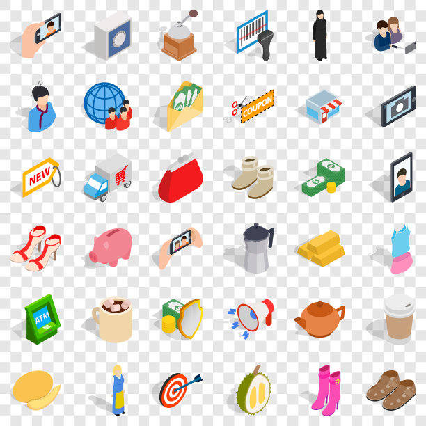 女鞋图标设置等距风格图片下载