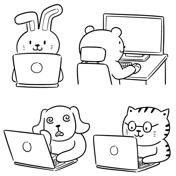 Set animal office worker设置动物办公人员图片下载