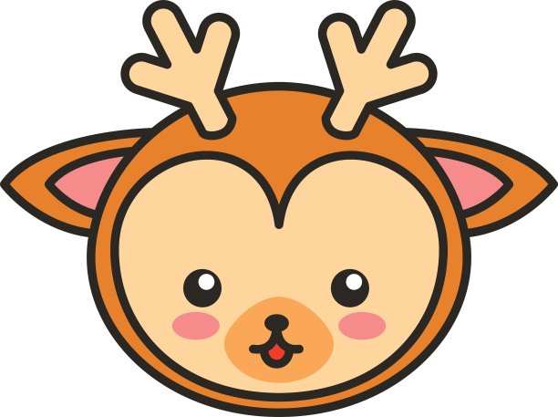可爱的鹿动物温柔孤立的图标图片下载