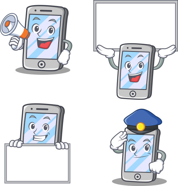 带表情板的iPhone角色集合图片下载