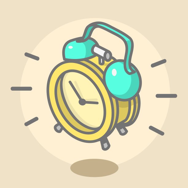 闹钟铃声和跳跃的卡通图片下载