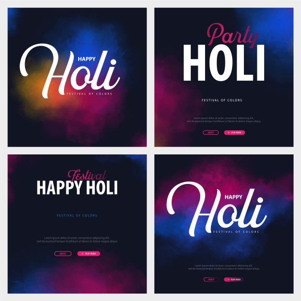 套横幅快乐的胡里节印度图片下载