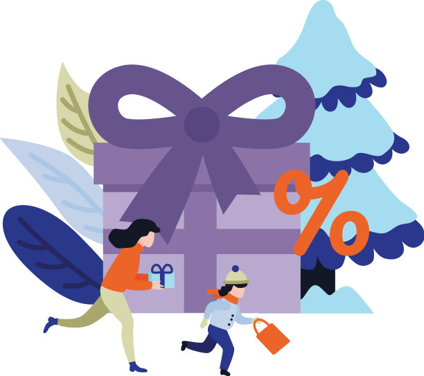 拿着购物袋的扁平男人图片下载