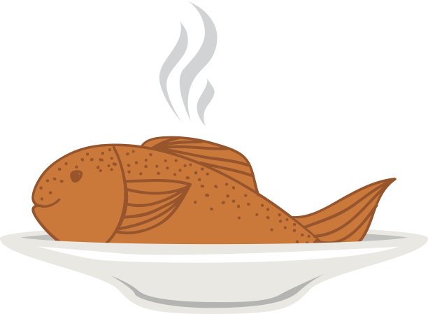 用热腾腾的鱼勾勒出色彩斑斓的菜肴图片下载