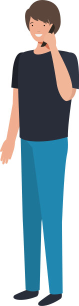 拥有智能手机虚拟形象的年轻人图片下载