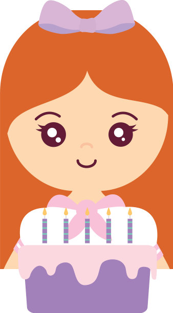 可爱的小女孩和甜甜的蛋糕图片下载