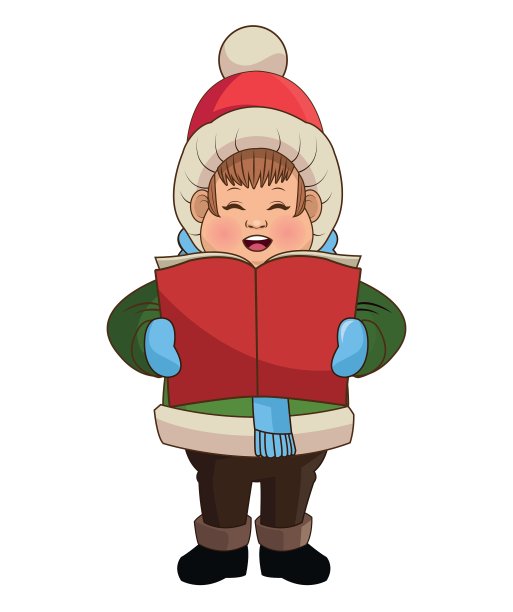 卡通圣诞颂歌演唱设计图片下载