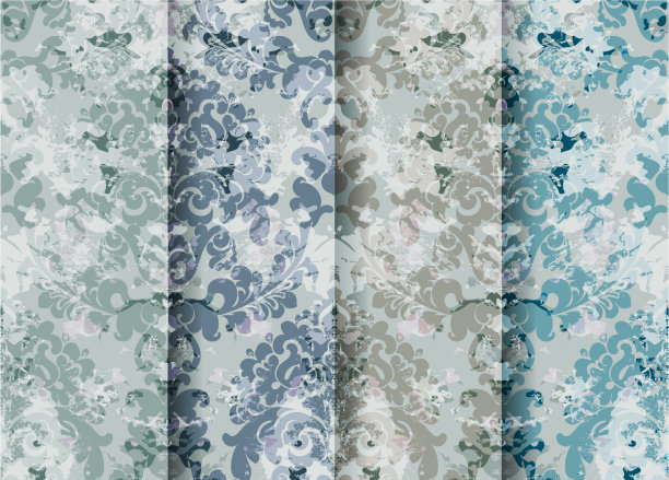 复古花卉巴洛克图案集合图片下载