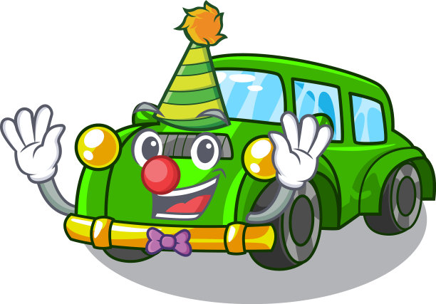 卡通造型的小丑经典汽车玩具图片下载