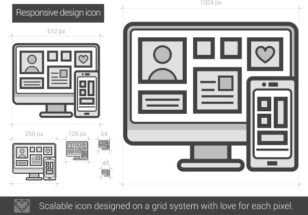 响应式设计线图标图片下载
