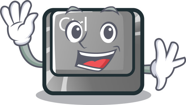 挥舞CTRL按钮隔离吉祥物图片下载