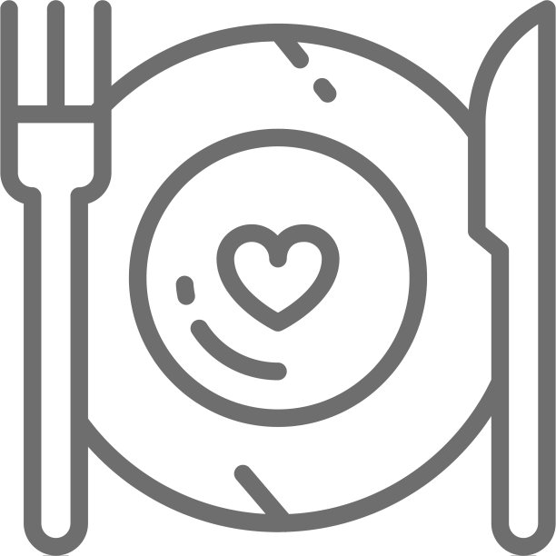 健康的食物盘子与刀叉图片下载