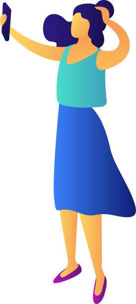 女商人拍摄3d等距自拍图片下载