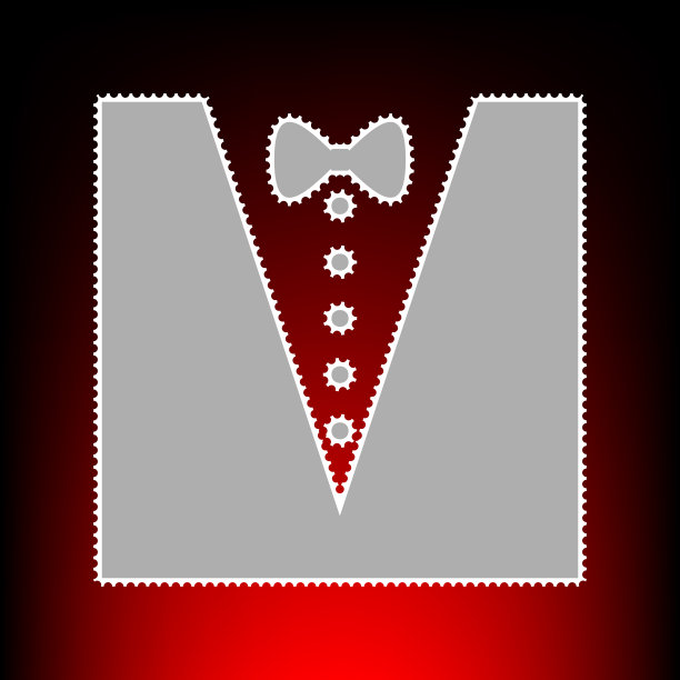 带蝴蝶结轮廓的燕尾服图片下载