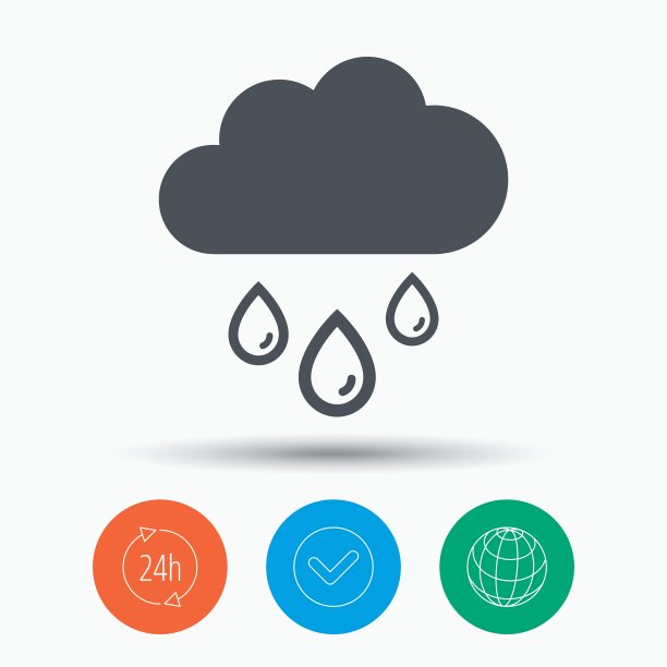 带有雨滴的云图标，雨天标志图片下载