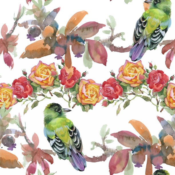 用水彩手绘无缝图案图片下载