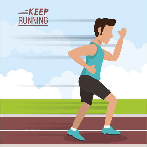 彩色海报继续与男子运动员跑步图片下载