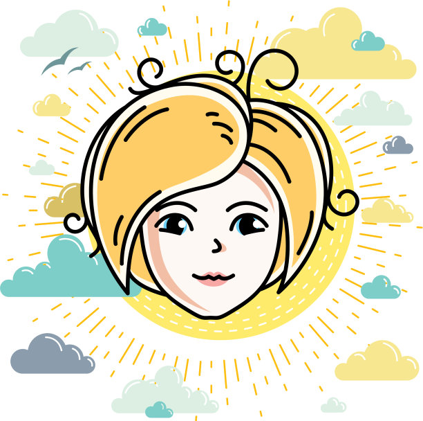 美丽的女人面对人的头性格图片下载