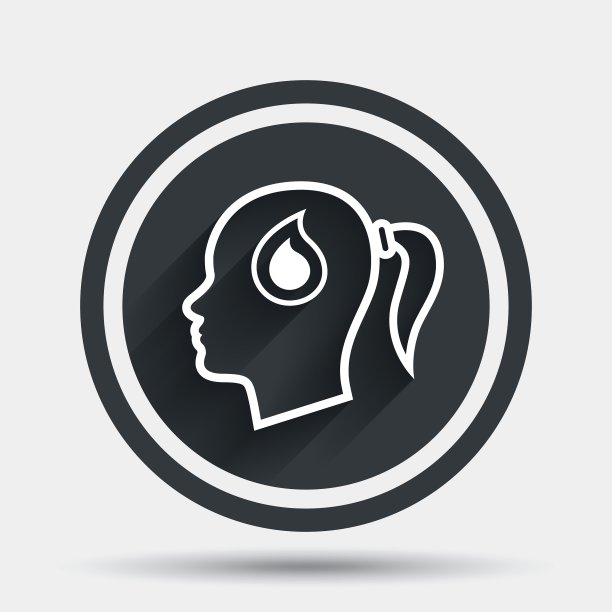 头与下降标志图标女性女性头图片下载