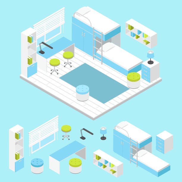 现代儿童房组成图片下载