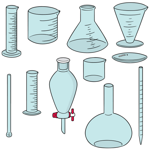 一套实验室玻璃器皿图片下载
