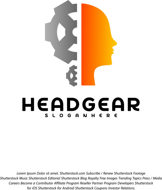 头齿轮标志头智能标志设计图片下载