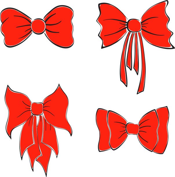 明亮的红色蝴蝶结图片下载