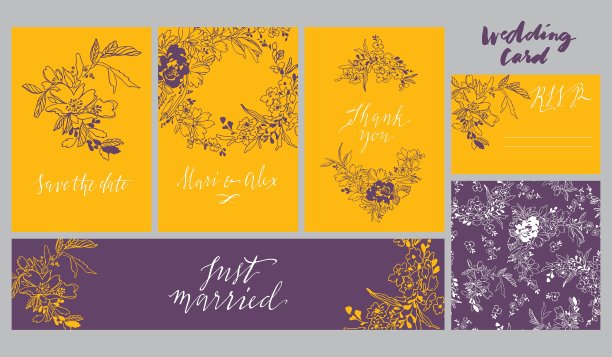 一套婚礼用卡片图片下载