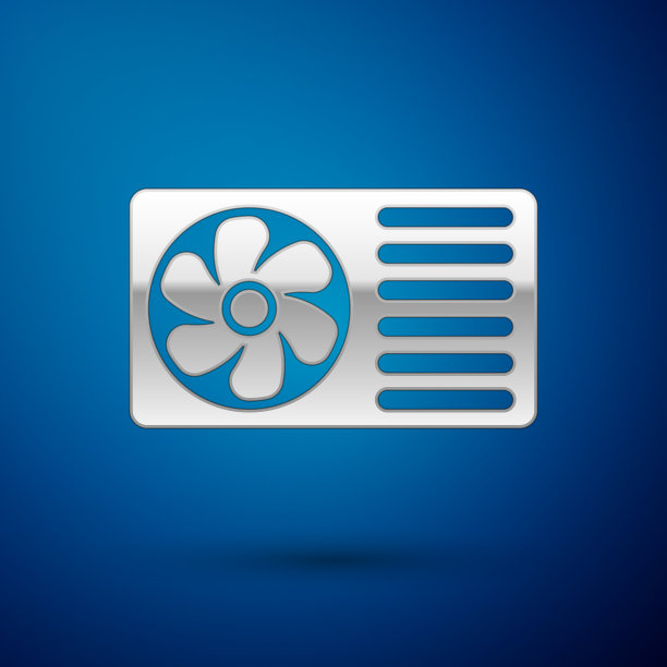 银色空调与新鲜空气图标图片下载