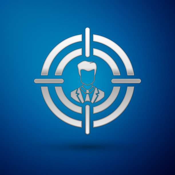 银头狩猎概念图标孤立在蓝色图片下载