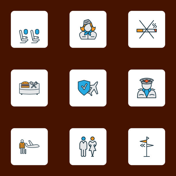 机场图标彩色线设置，禁止吸烟图片下载