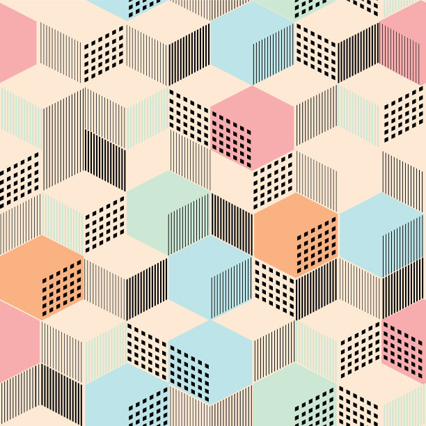 时尚的几何装饰从立方体从线条图片下载