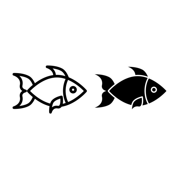 鱼线和字形图标水生图片下载