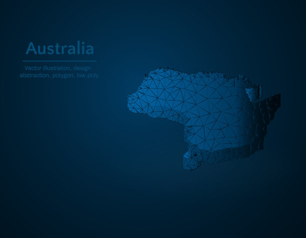 澳大利亚地图低聚国家在大洋洲图片下载