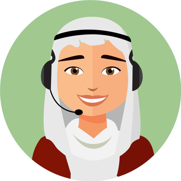 阿拉伯男子呼叫中心接线员，带有耳机图标图片下载