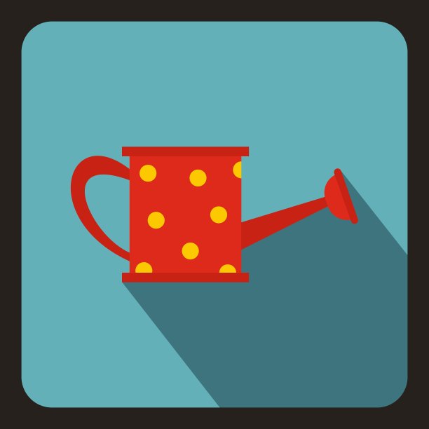 红色喷壶与黄色圆点图标图片下载