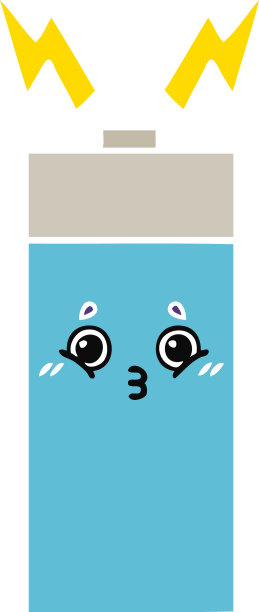 单色复古卡通电池图片下载